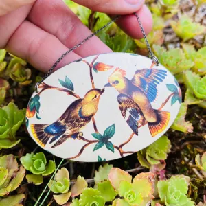 Finches & Flowers Zero Waste Tin Oval Necklace