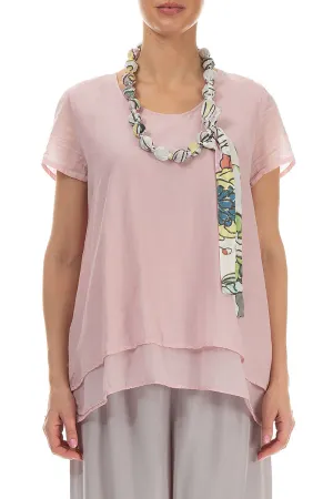 Flowers Silk Bamboo Bead Necklace