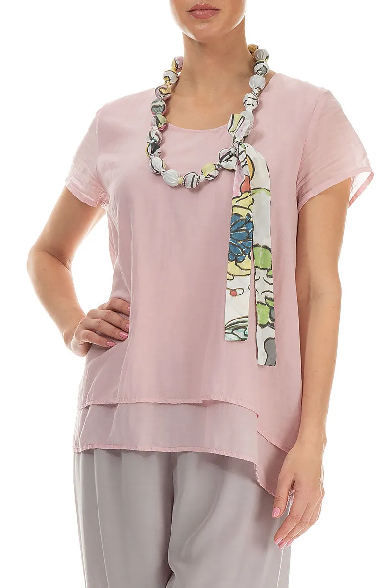 Flowers Silk Bamboo Bead Necklace