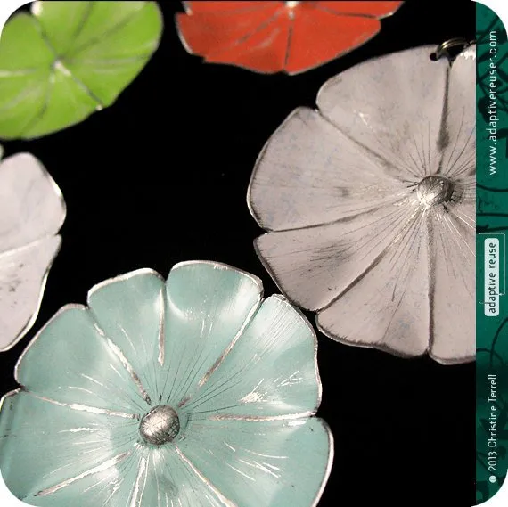 Gelato Colors Upcycled Tin Flower Necklace