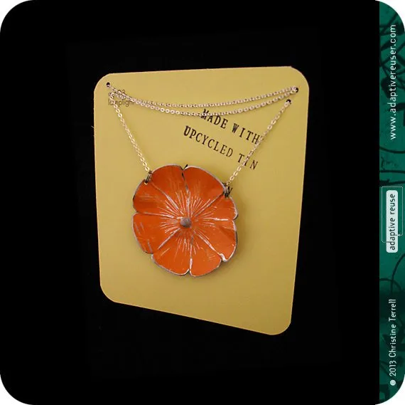 Gelato Colors Upcycled Tin Flower Necklace