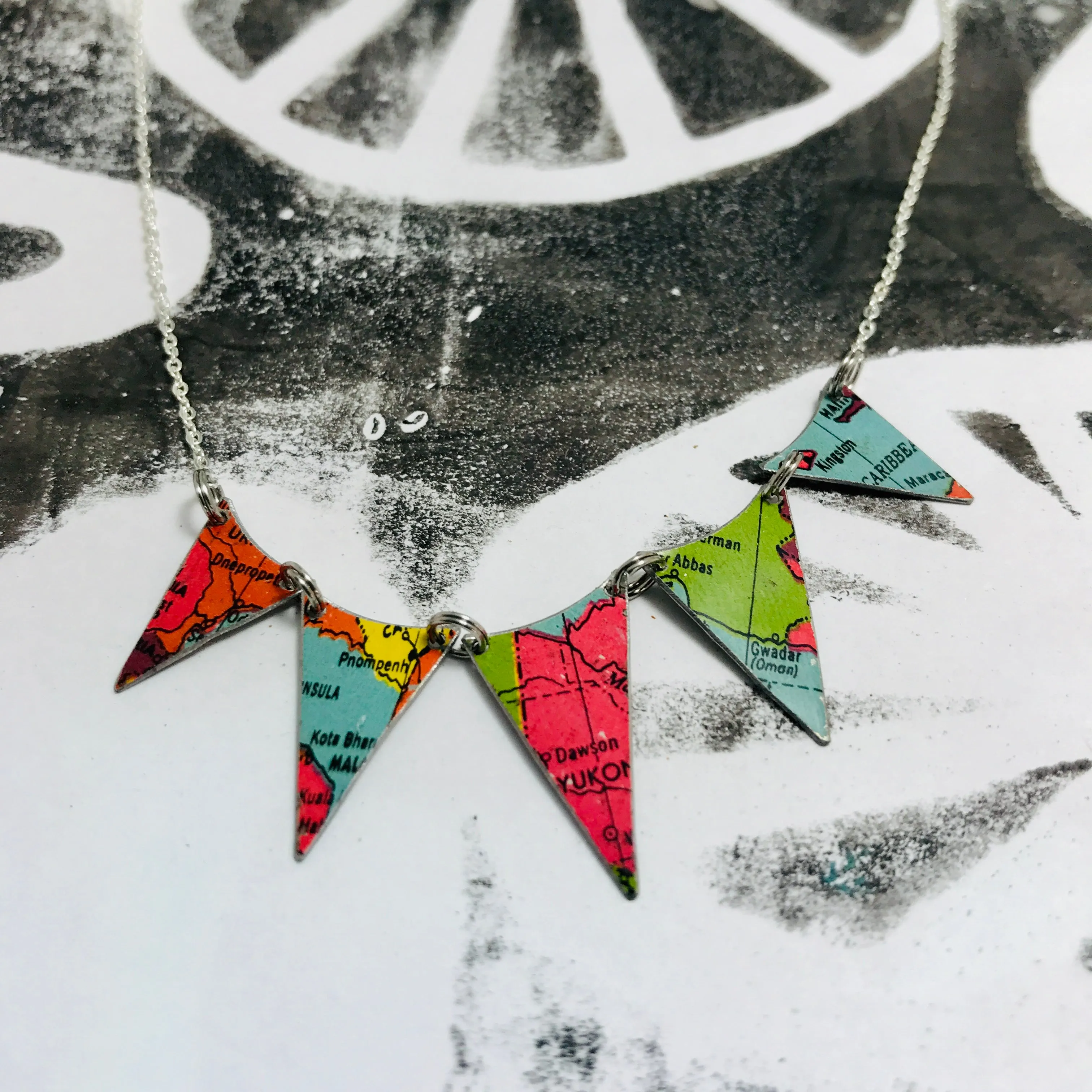 Global Pennant Zero Waste Tin Circle Necklace