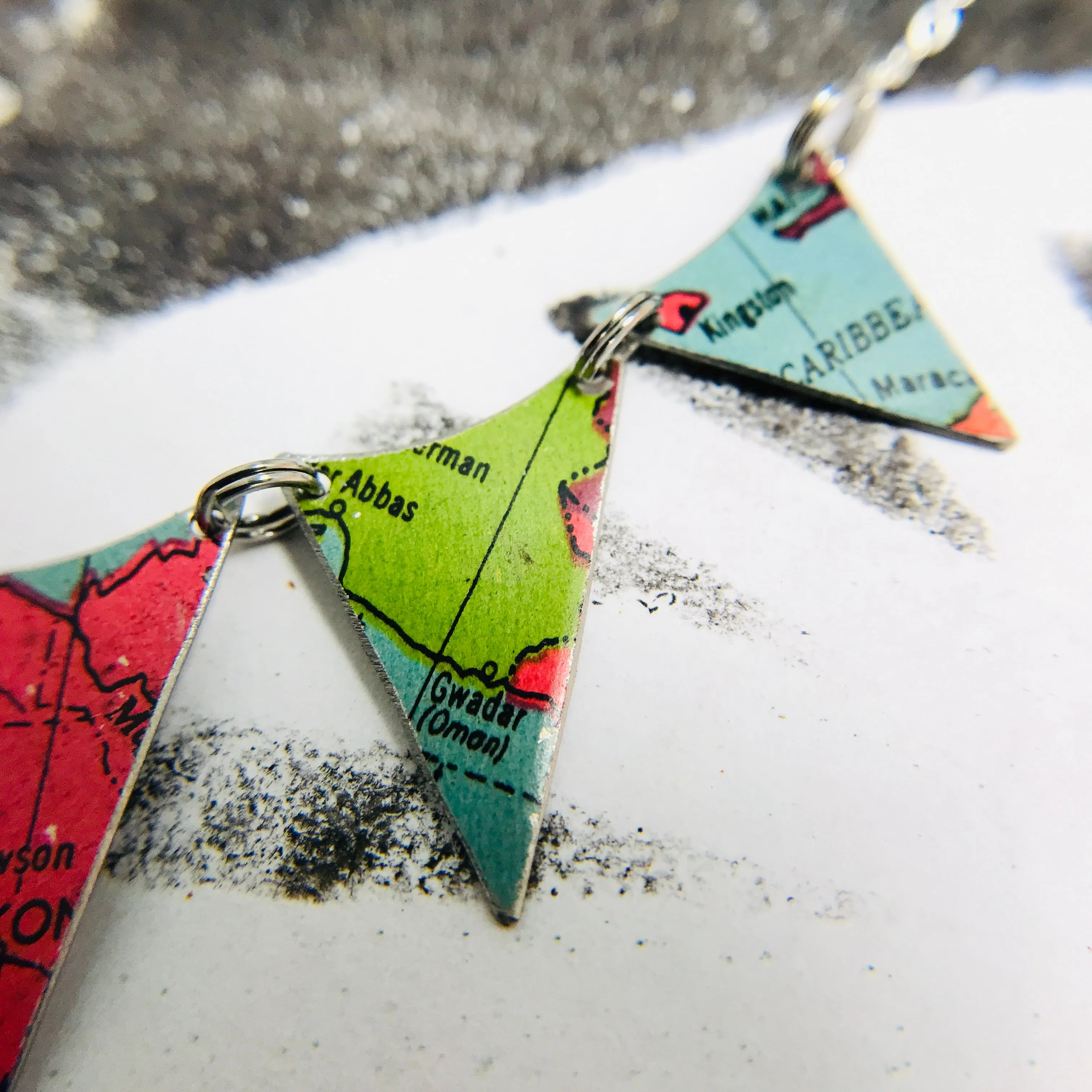 Global Pennant Zero Waste Tin Circle Necklace