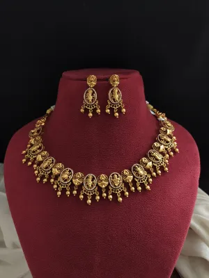 Goddess Antique Necklace Set with Zircon and Kemp Stones