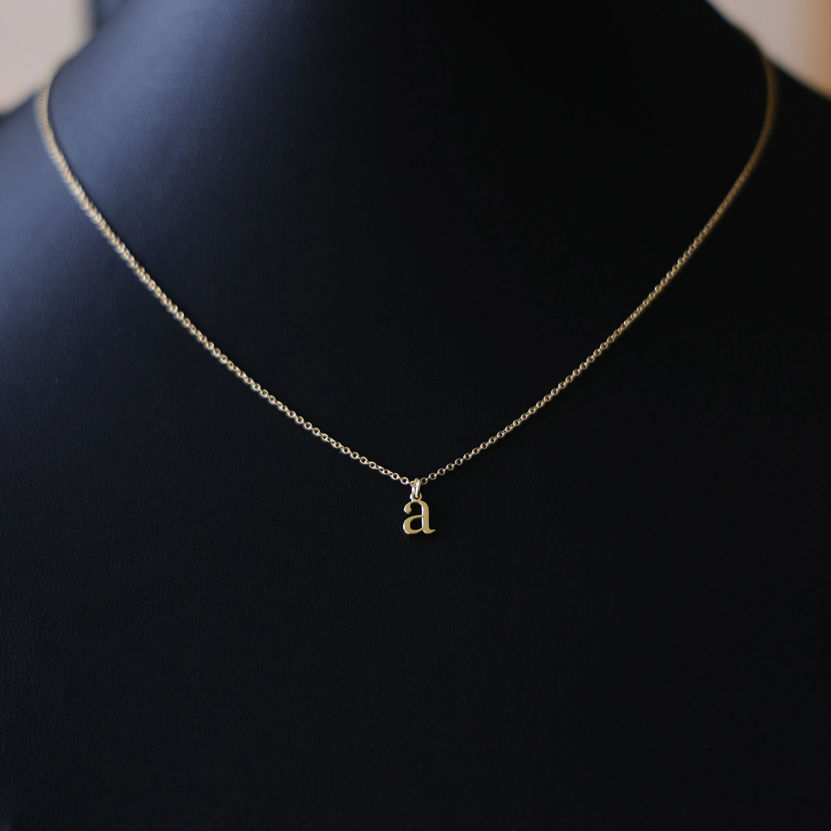 Gold Elegant Lowercase 'a' Initial Choker Necklace