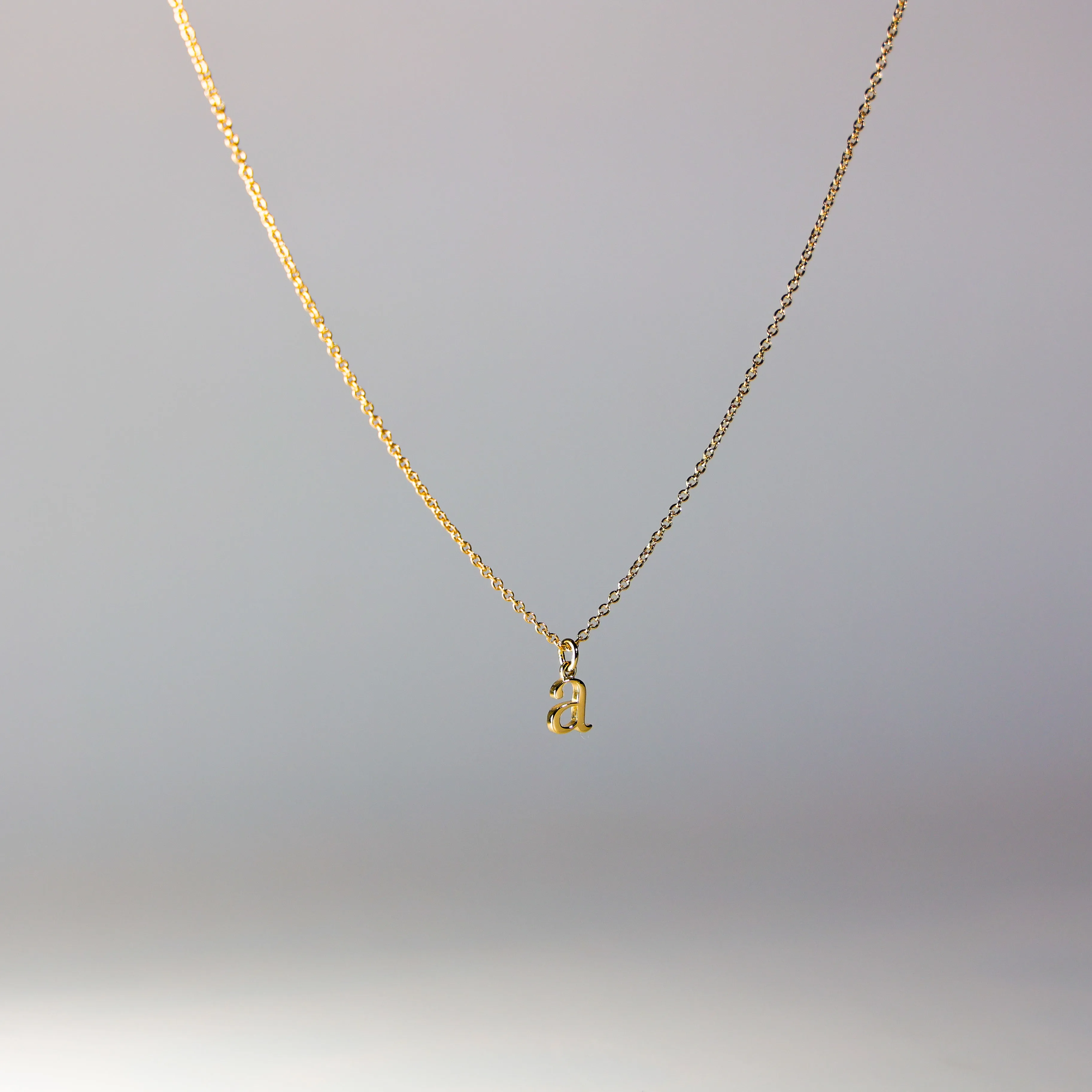 Gold Elegant Lowercase 'a' Initial Choker Necklace