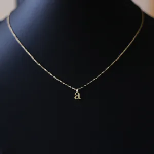 Gold Elegant Lowercase 'a' Initial Choker Necklace