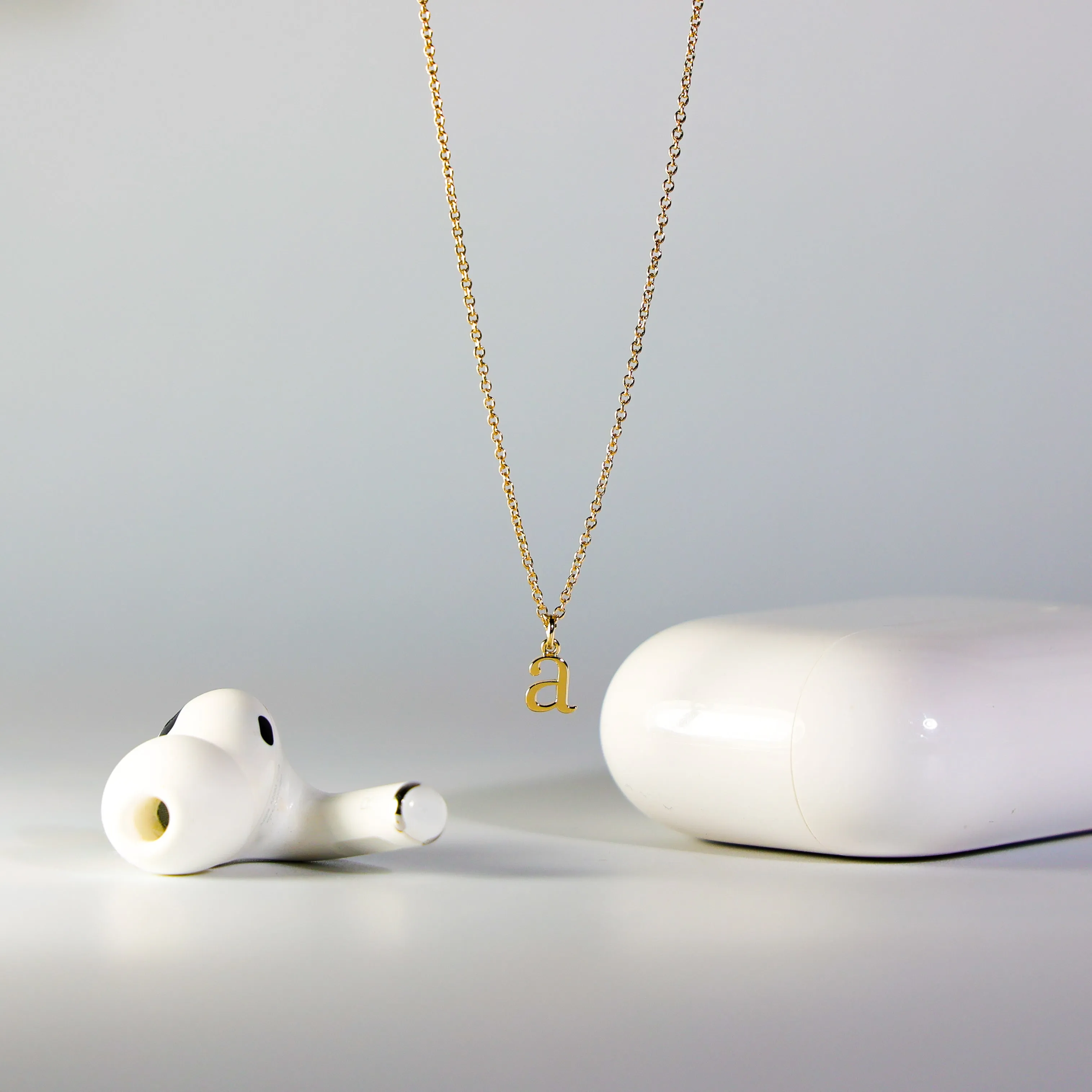 Gold Elegant Lowercase 'a' Initial Choker Necklace
