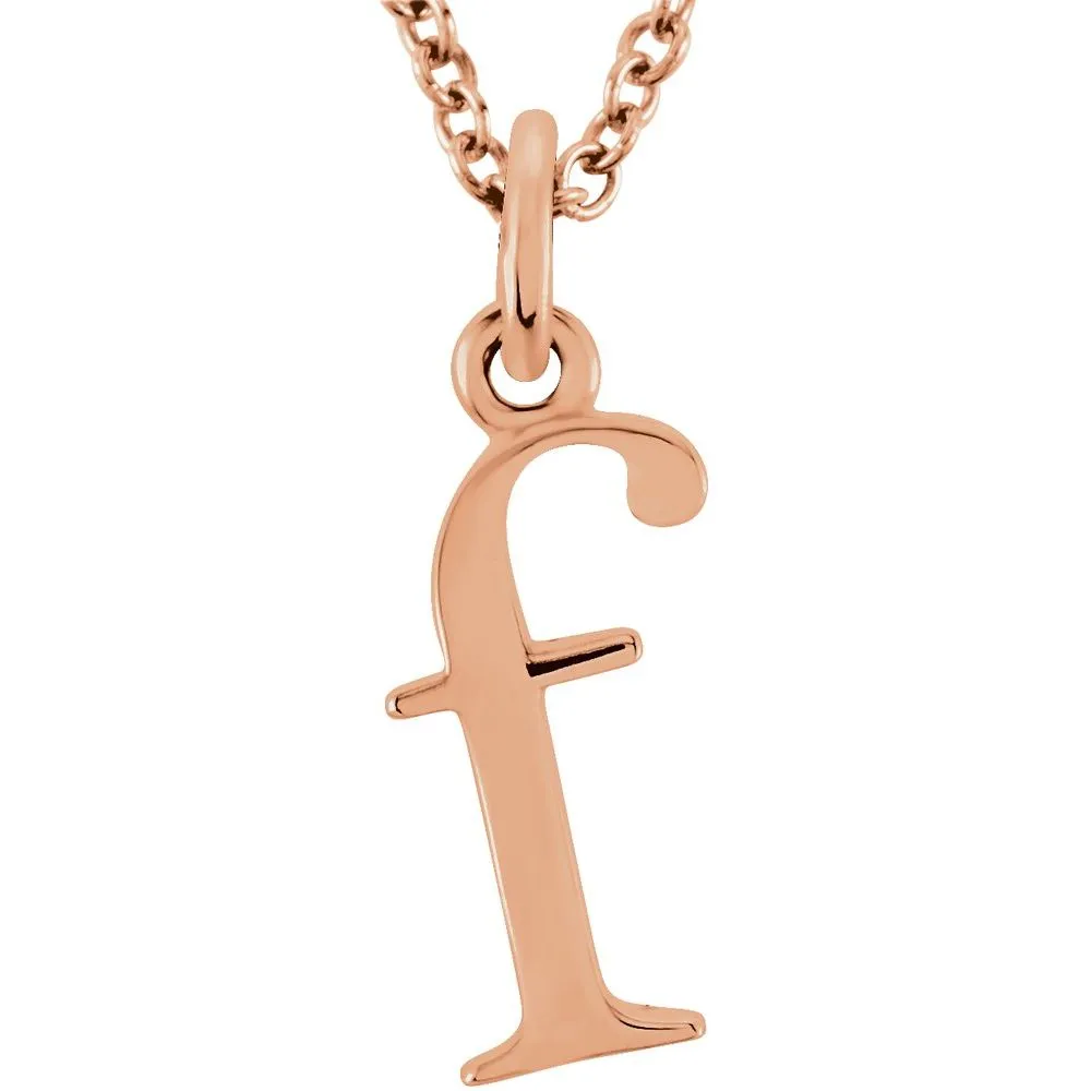 Gold Elegant Lowercase 'f' Initial Choker Necklace