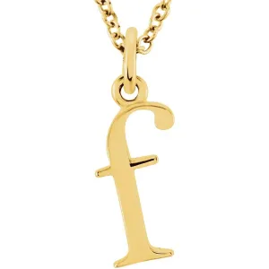Gold Elegant Lowercase 'f' Initial Choker Necklace