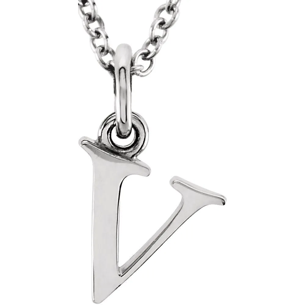 Gold Elegant Lowercase 'v' Initial Choker Necklace