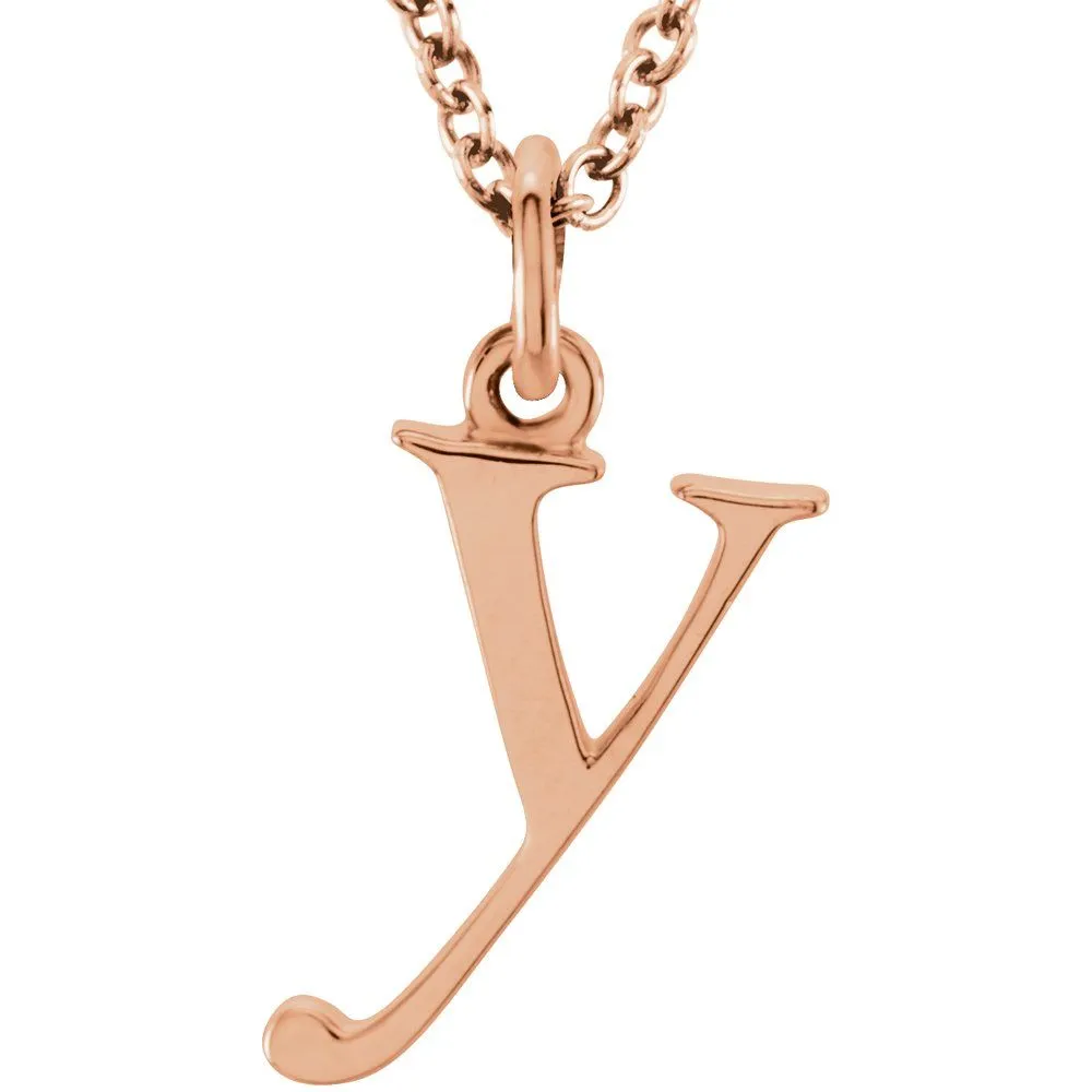 Gold Elegant Lowercase 'y' Initial Choker Necklace