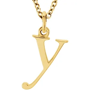 Gold Elegant Lowercase 'y' Initial Choker Necklace