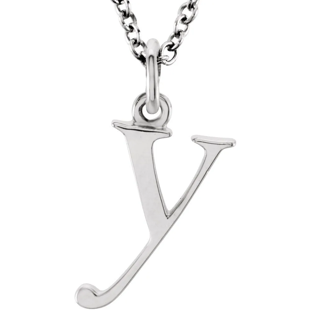 Gold Elegant Lowercase 'y' Initial Choker Necklace