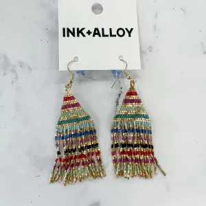 Gold Red Purple Mint Fringe Luxe Stripe Earrings by Ink & Alloy