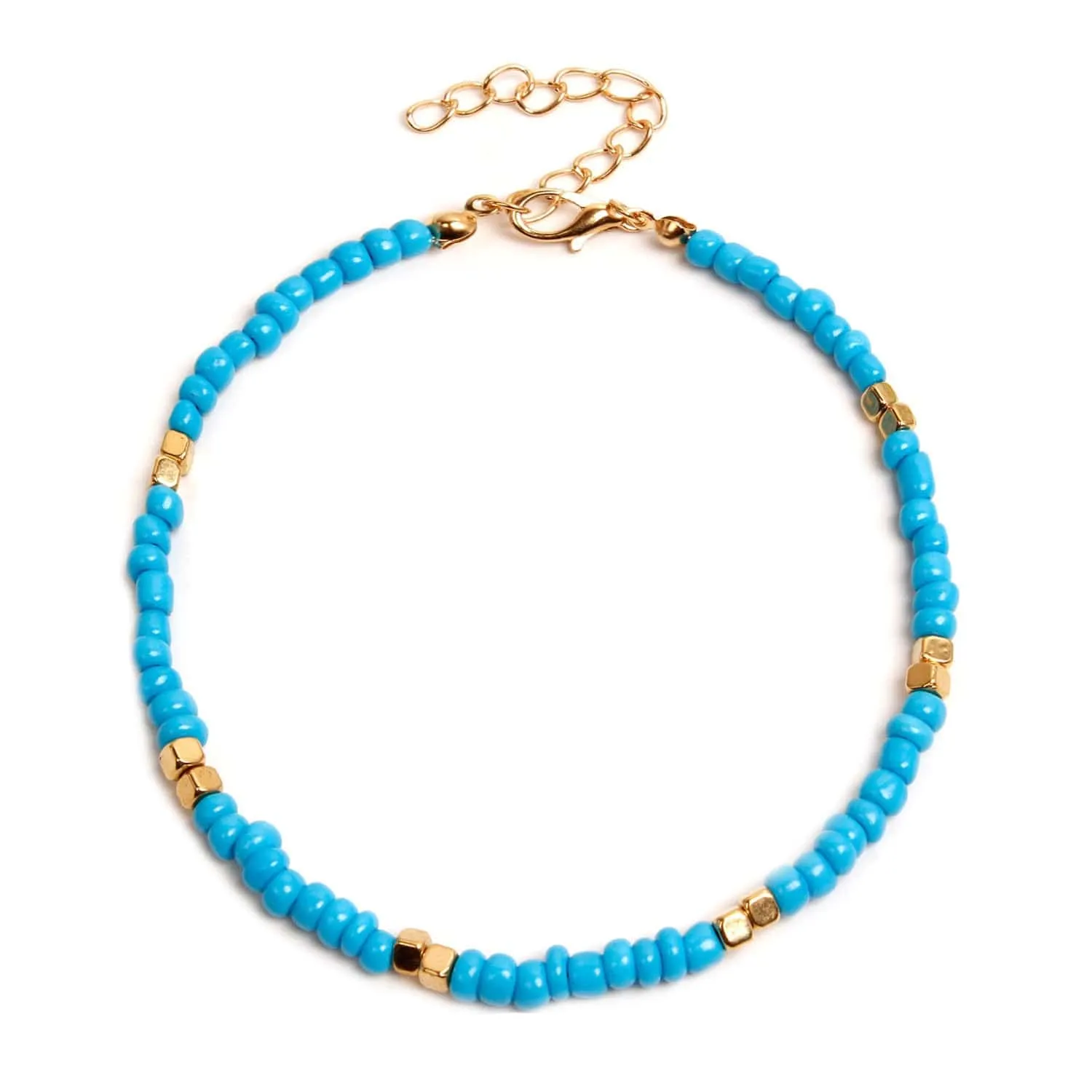 Golden Rice Bead Anklet Elegance✨