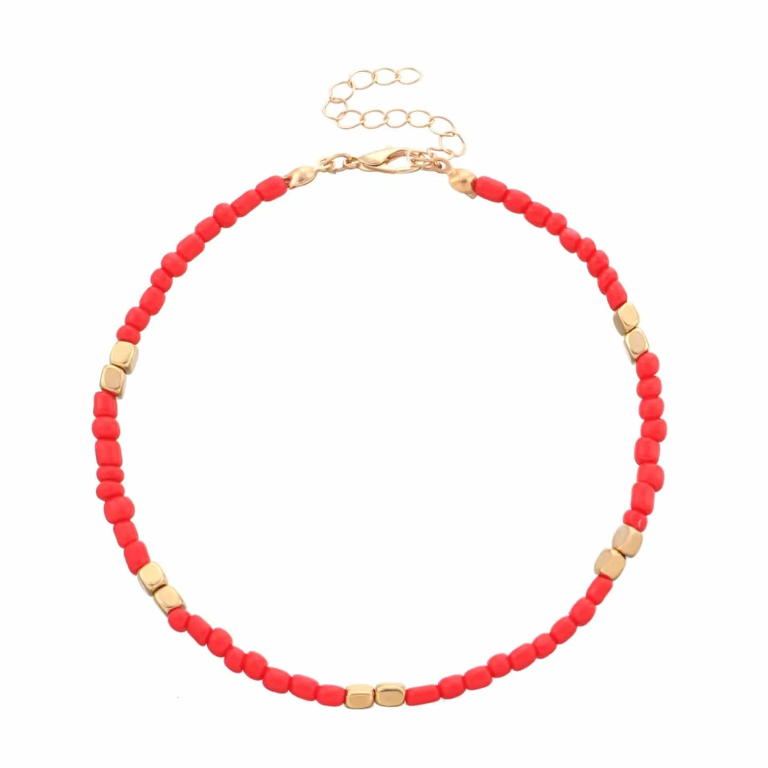 Golden Rice Bead Anklet Elegance✨