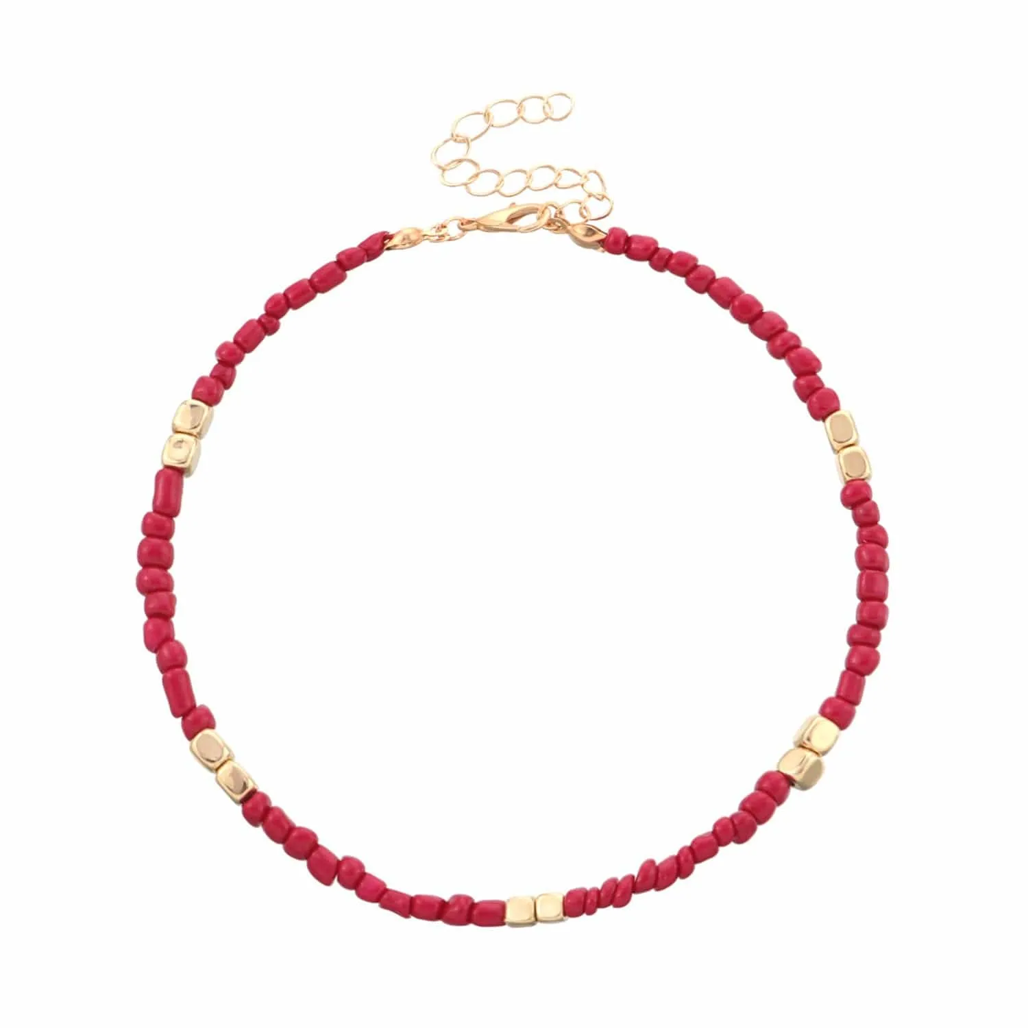 Golden Rice Bead Anklet Elegance✨