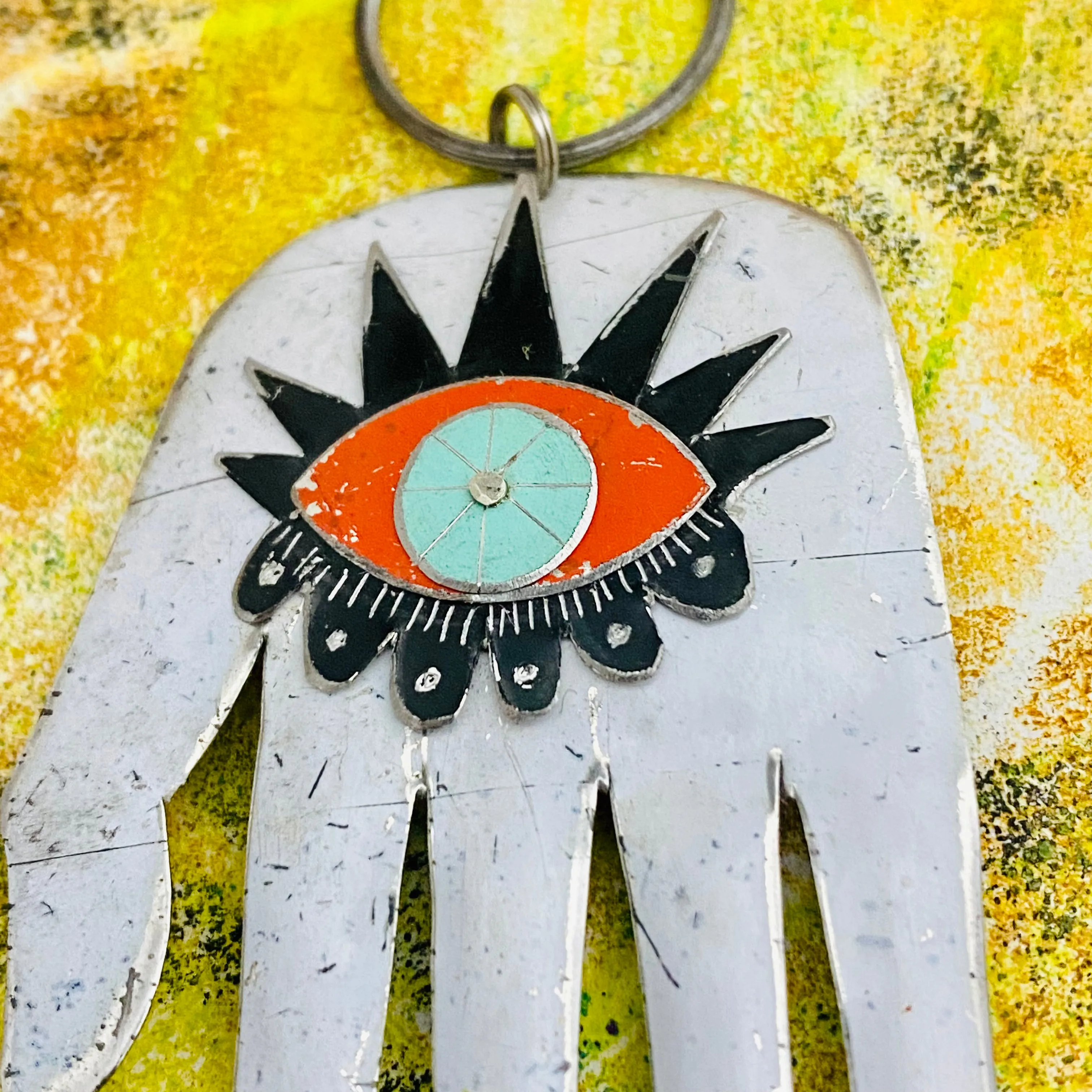 Hamsa Rustic White Tin Wall Art