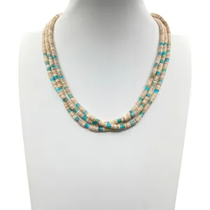 Heishi Shell and Turquoise Necklace Santo Domingo