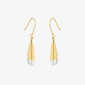 Huia Feather Earrings Gold