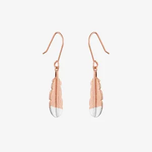 Huia Feather Earrings Rose Gold