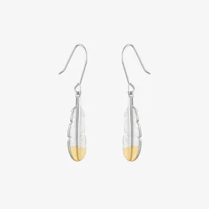 Huia Feather Earrings Silver