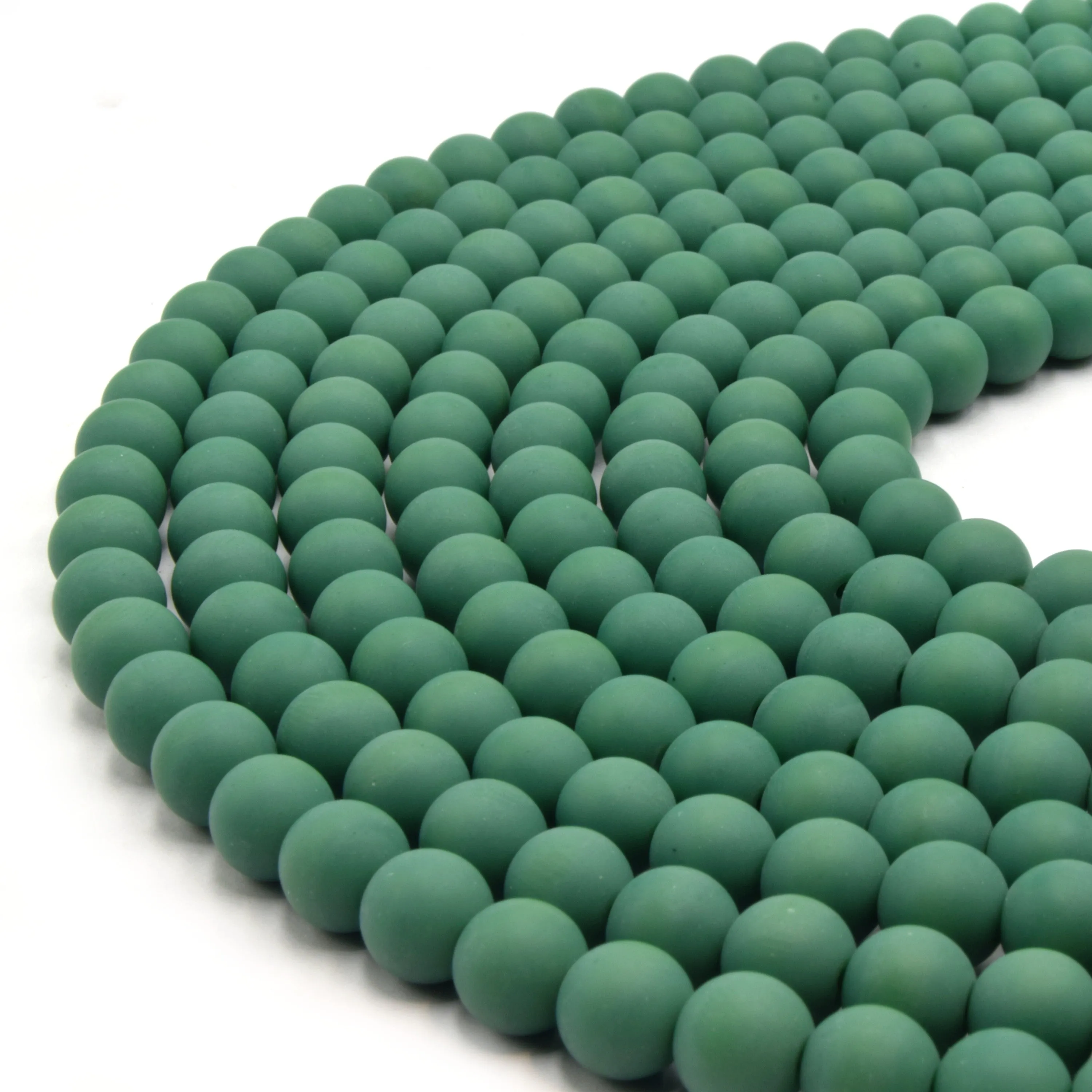 Indian Glass Beads - 8mm Matte Round Shaped Beach Glass Beads in Red, Yellow, Orange, Purple, Blue, Green, Black, White.