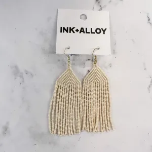 Ivory Seed Bead Earrings by Ink & Alloy