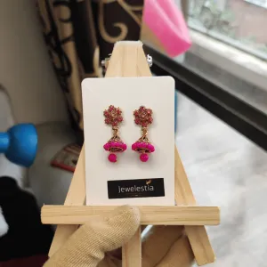 Jewelestia Rani Pink Jhumka Earrings