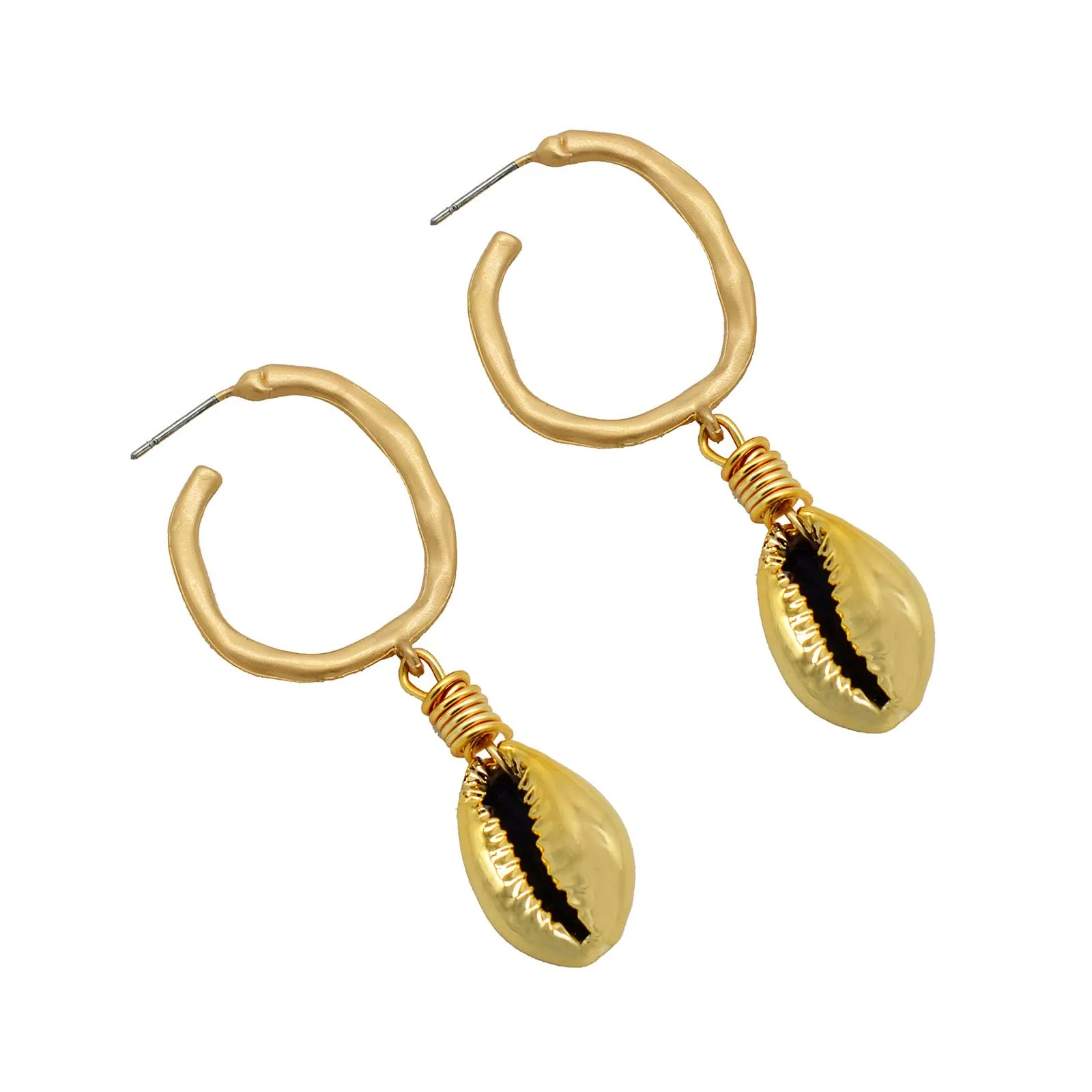 Joker & Witch Gia Shell Drop Gold Earrings for Women