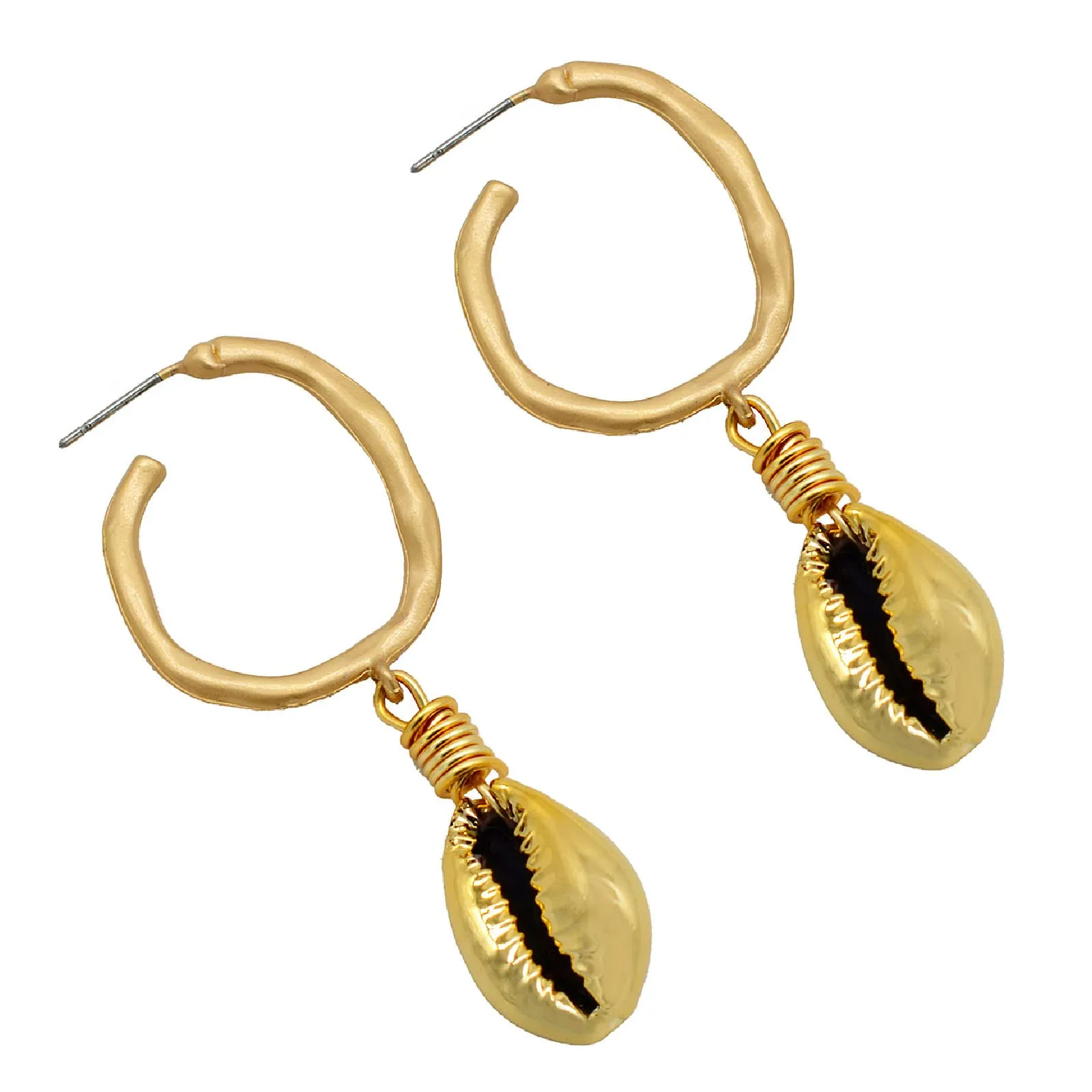Joker & Witch Gia Shell Drop Gold Earrings for Women