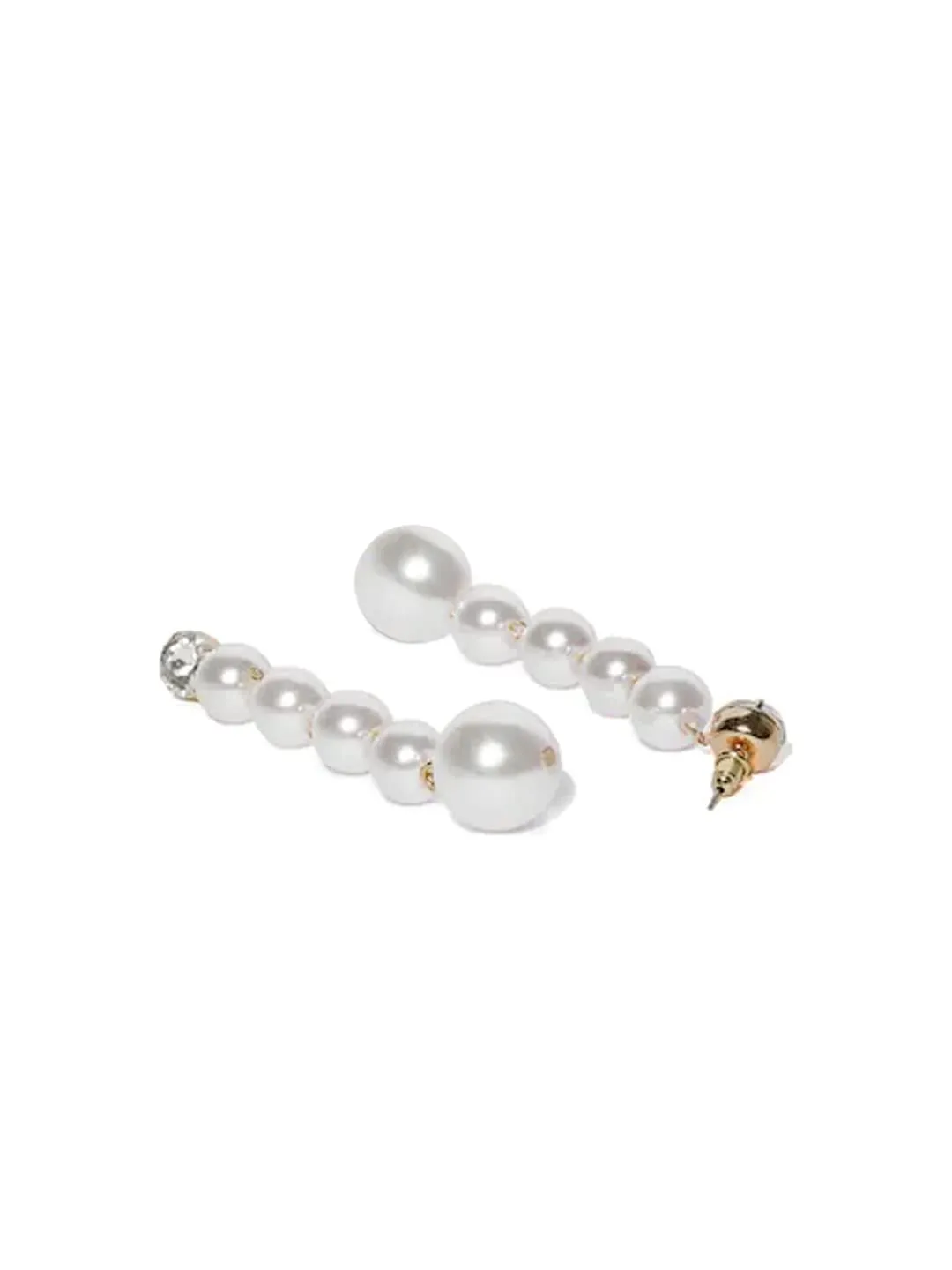 Kairangi Earrings for Women and Girls Fashion White Pearl Dangler Earrings | Gold Plated Long Chain Pearl Dangler Earrings | Birthday Gift for Girls & Women Anniversary Gift for Wife