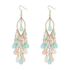 Kairangi Earrings for Women and Girls Multicolor Dangler Earrings | Gold Plated Long Beaded Tassel Earrings Bohemia Dangler Earrings| Birthday Gift for girls and women Anniversary Gift for Wife
