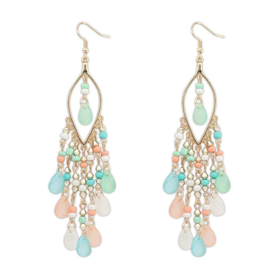 Kairangi Earrings for Women and Girls Multicolor Dangler Earrings | Gold Plated Long Beaded Tassel Earrings Bohemia Dangler Earrings| Birthday Gift for girls and women Anniversary Gift for Wife