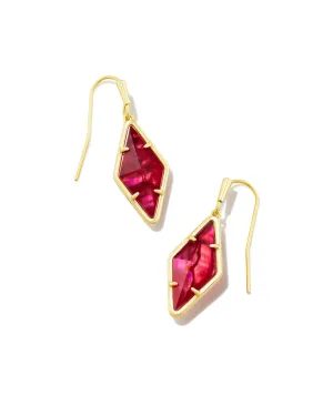 Kinsley Drop Earrings Gold - Raspberry Illusion