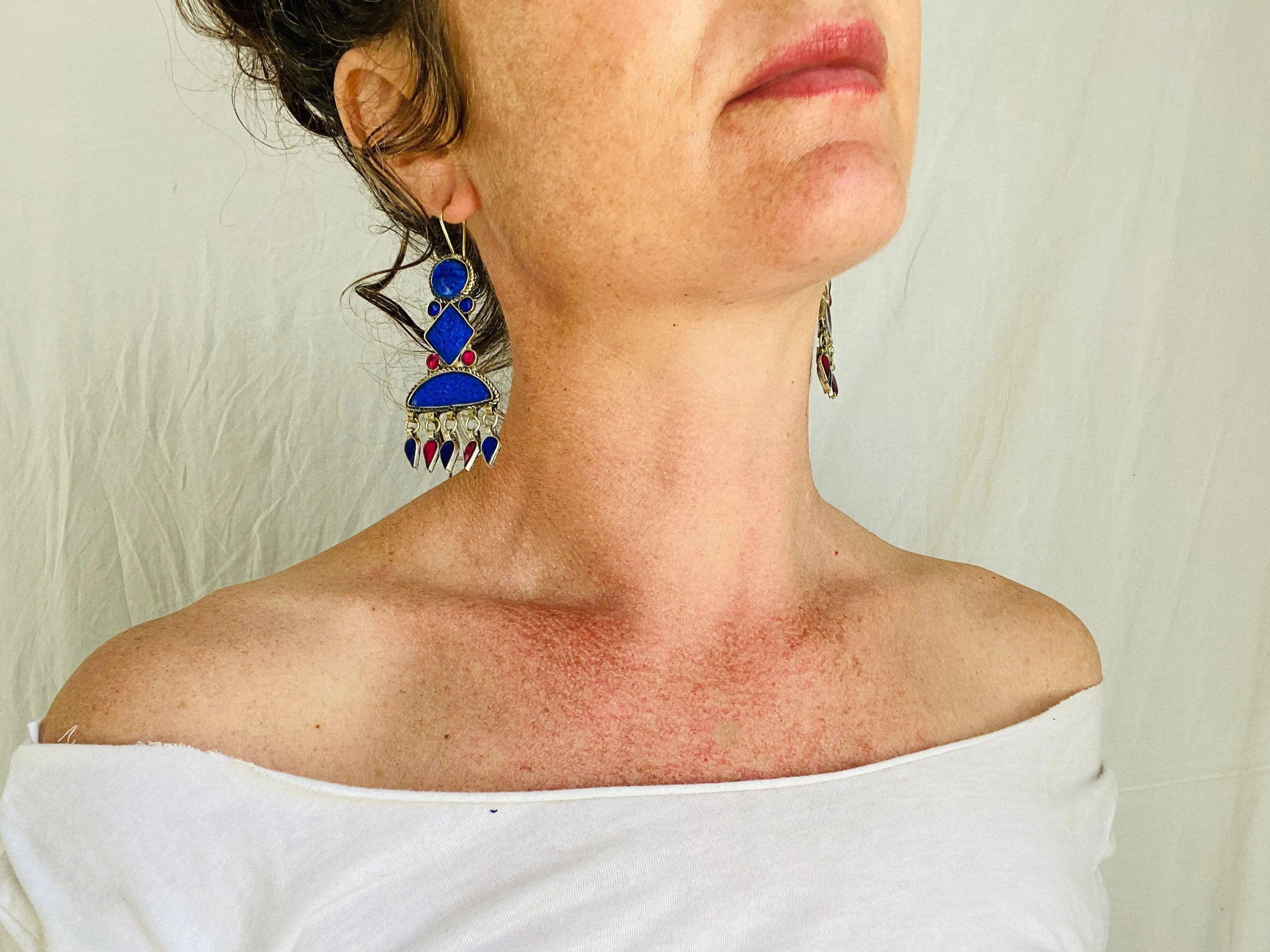 Kuchi Earrings. Glass Inlay