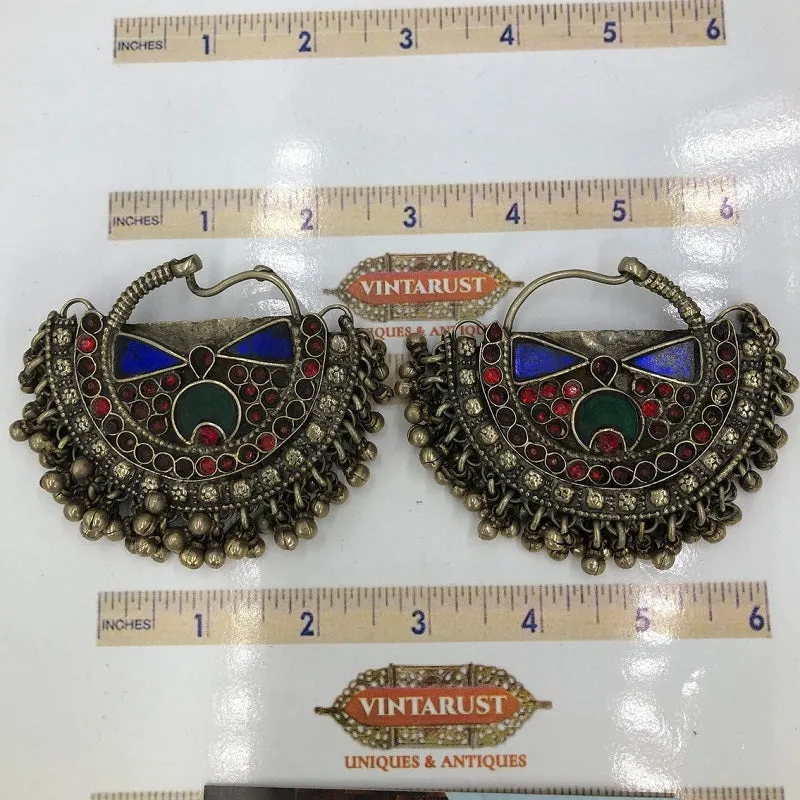 Kuchi Vintage Earrings, Boho Earrings, Hoop Earrings