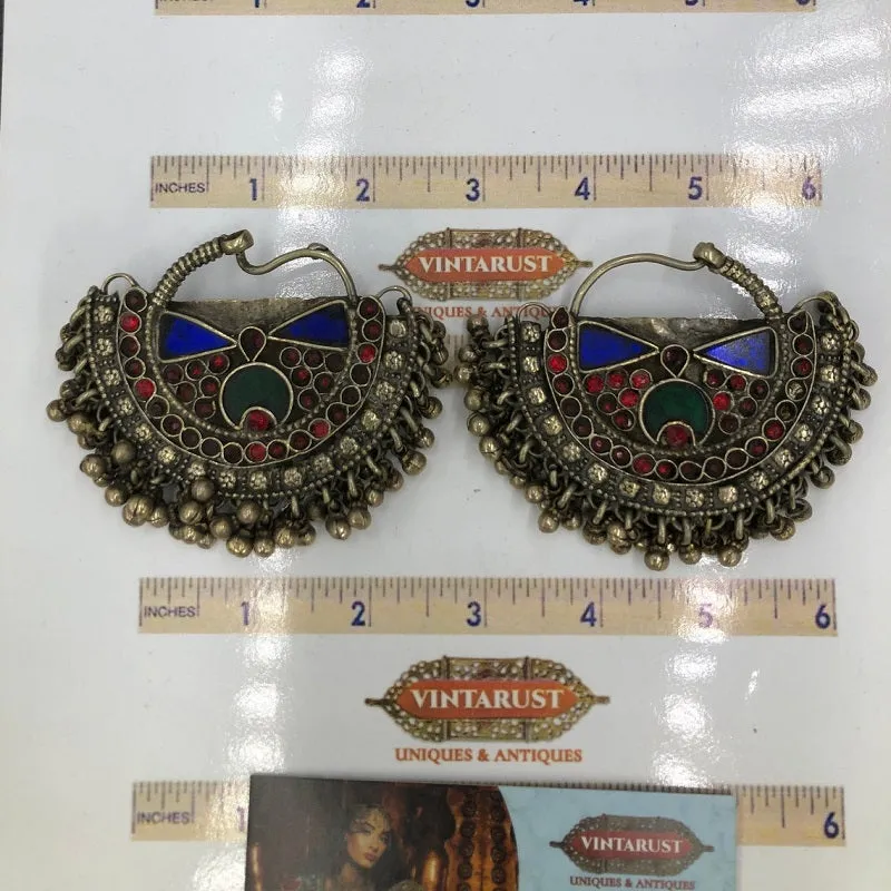 Kuchi Vintage Earrings, Boho Earrings, Hoop Earrings
