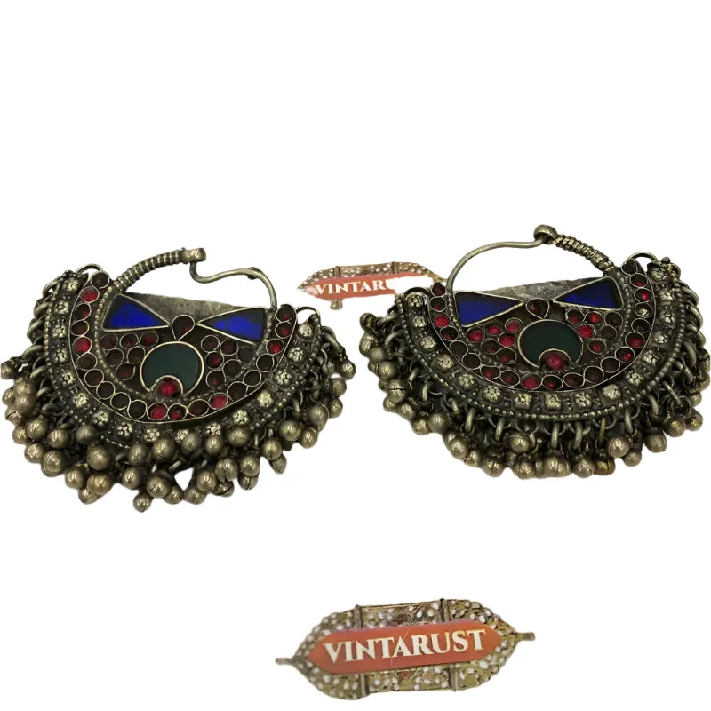 Kuchi Vintage Earrings, Boho Earrings, Hoop Earrings