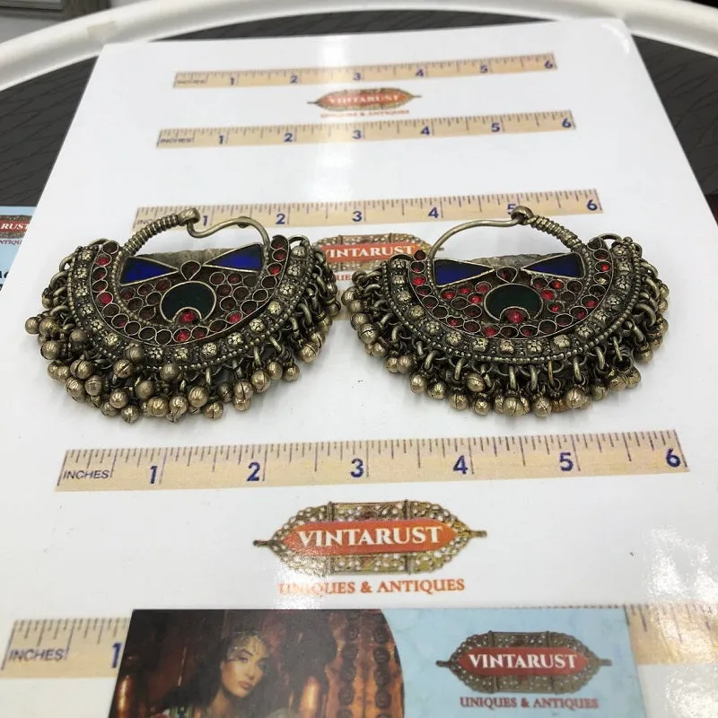 Kuchi Vintage Earrings, Boho Earrings, Hoop Earrings