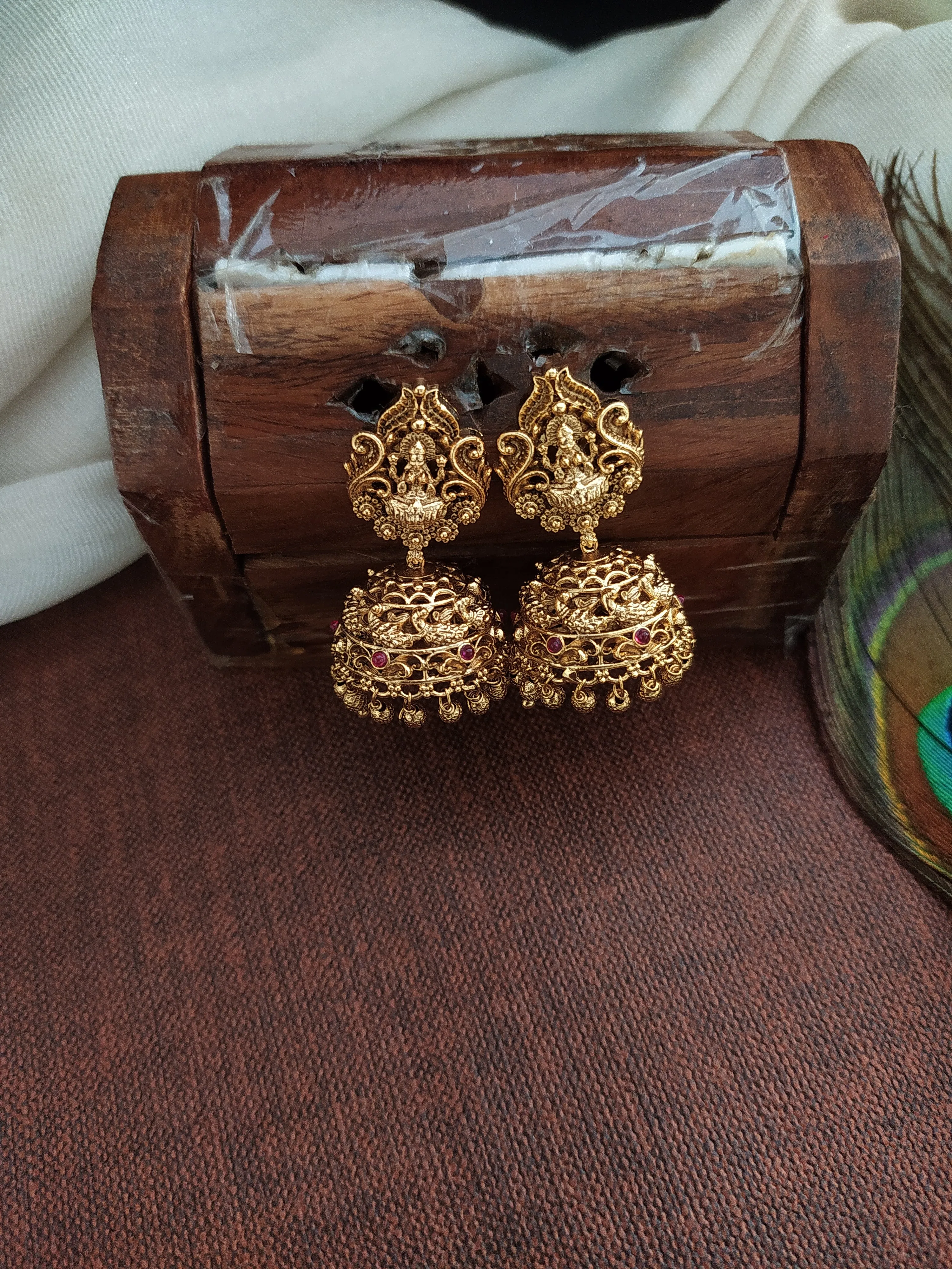 Lakshmi Radiance Antique Nagas Copper Finish Long Haram Set