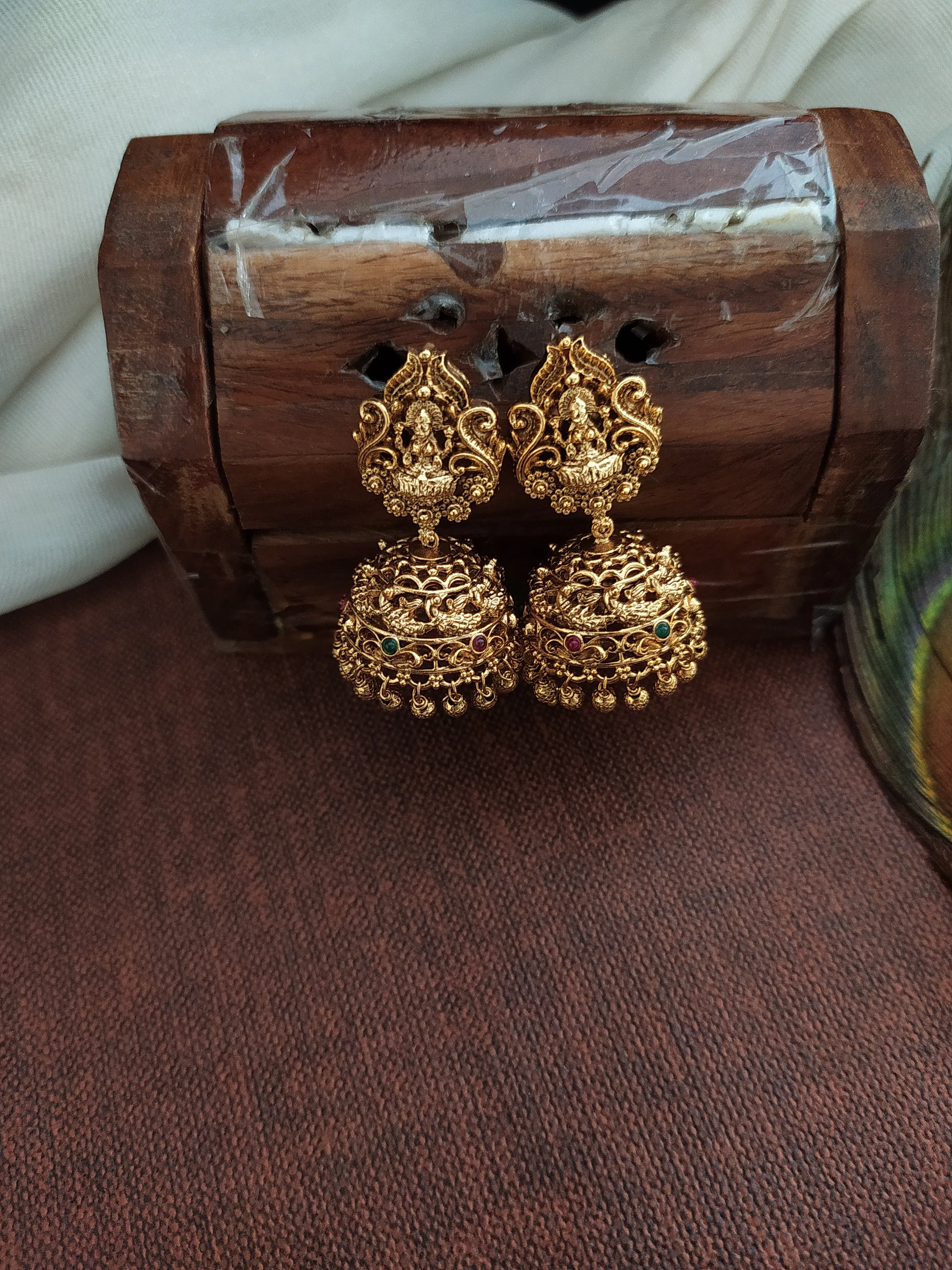 Lakshmi Radiance Antique Nagas Copper Finish Long Haram Set