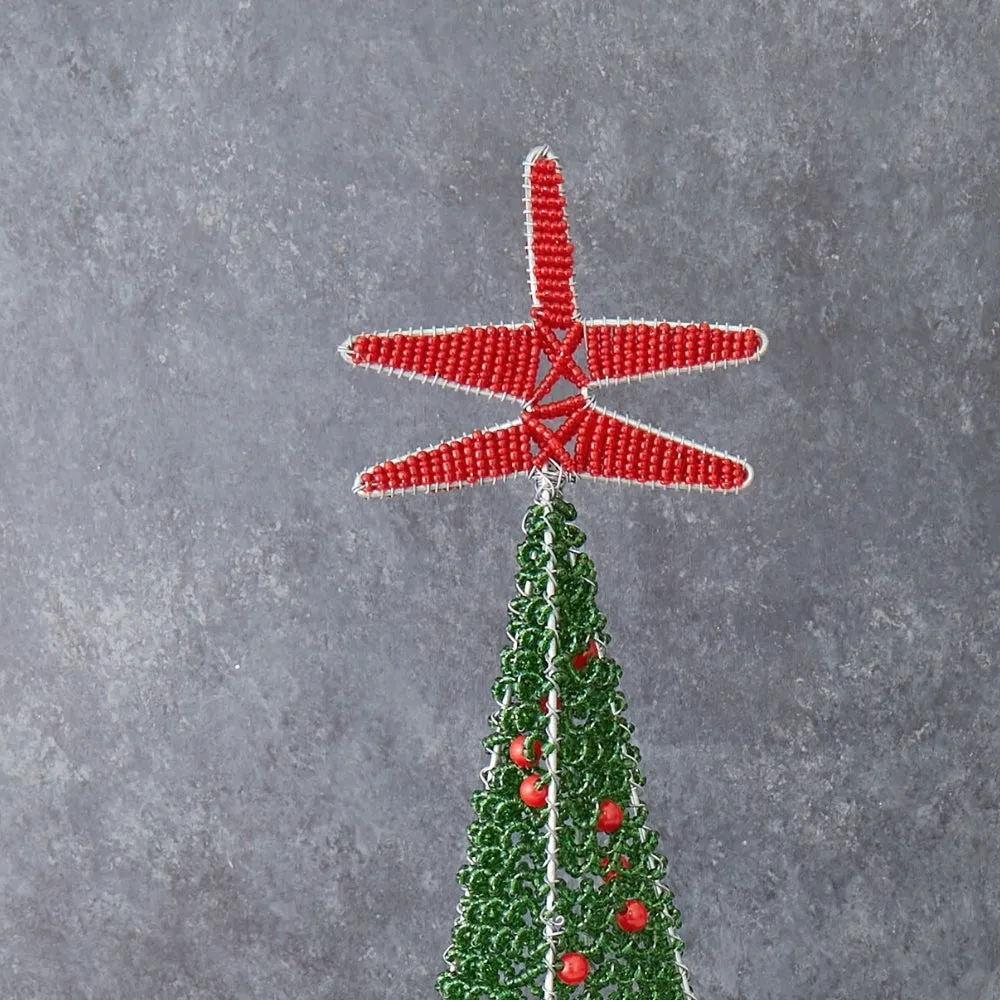 Maasai Beads Short Decorative Tabletop Christmas Tree
