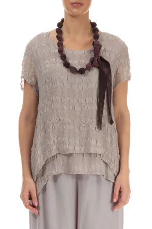 Merlot Marble Silk Cotton Bead Necklace