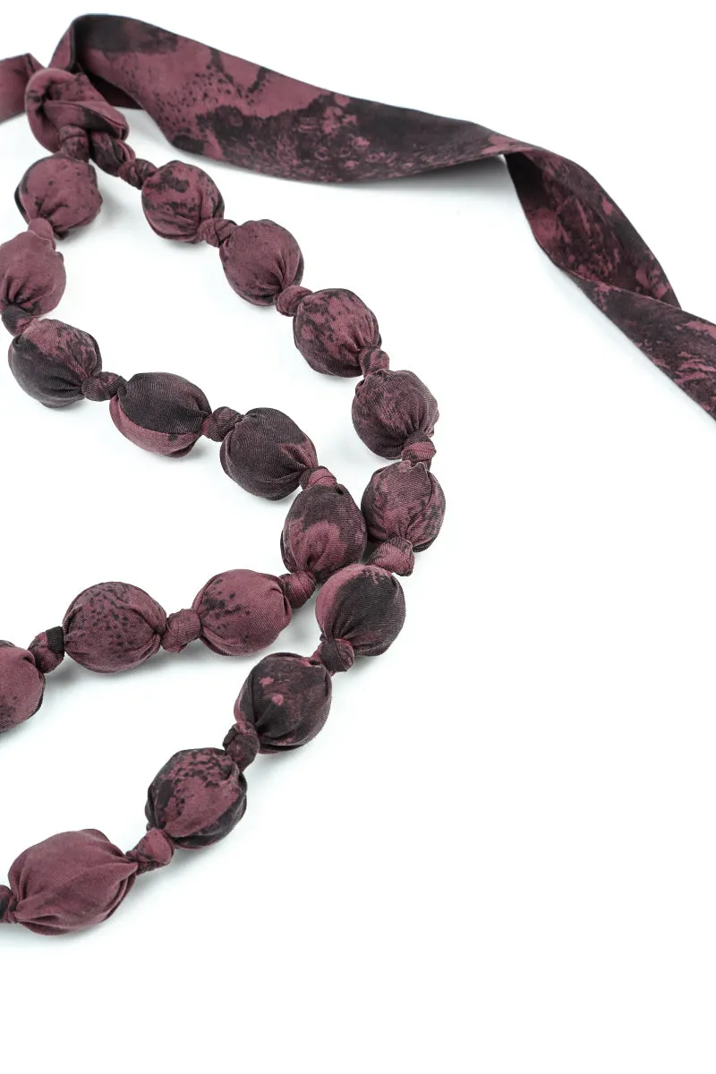 Merlot Marble Silk Cotton Bead Necklace