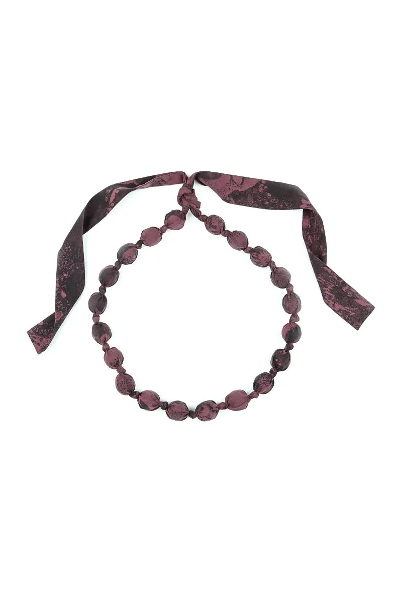 Merlot Marble Silk Cotton Bead Necklace