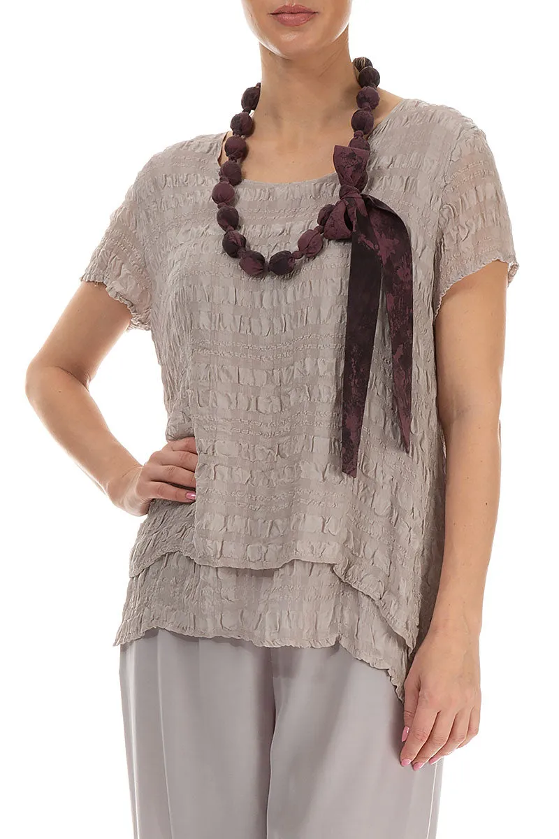 Merlot Marble Silk Cotton Bead Necklace