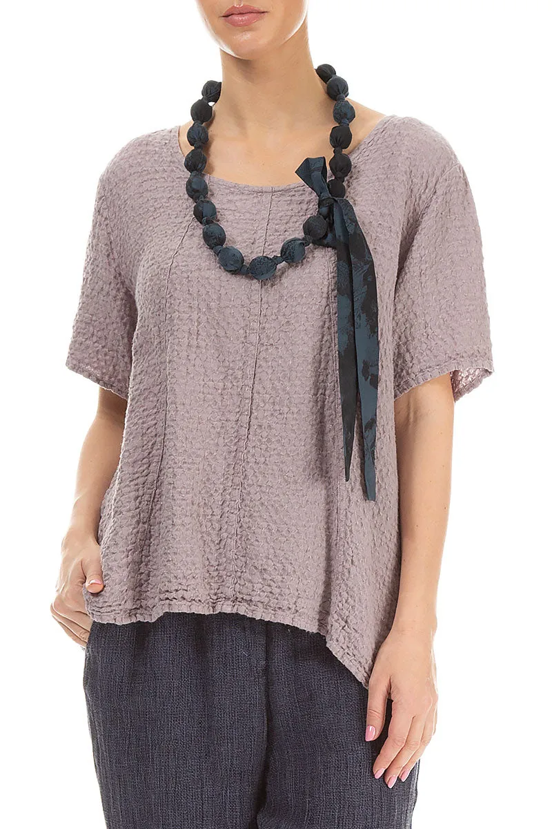 Midnight Blue Marble Silk Cotton Bead Necklace