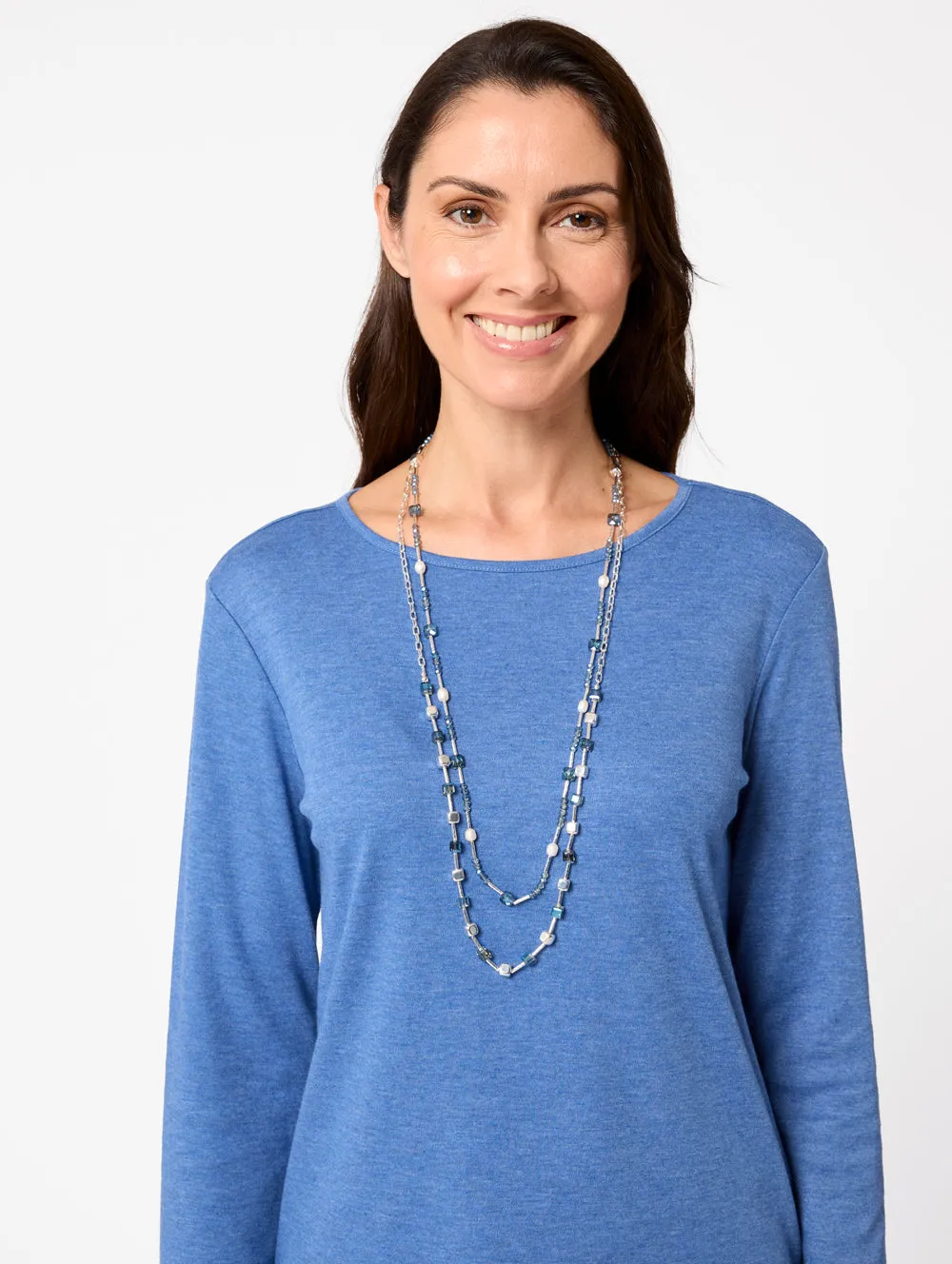 Midnight Square Bead Necklace